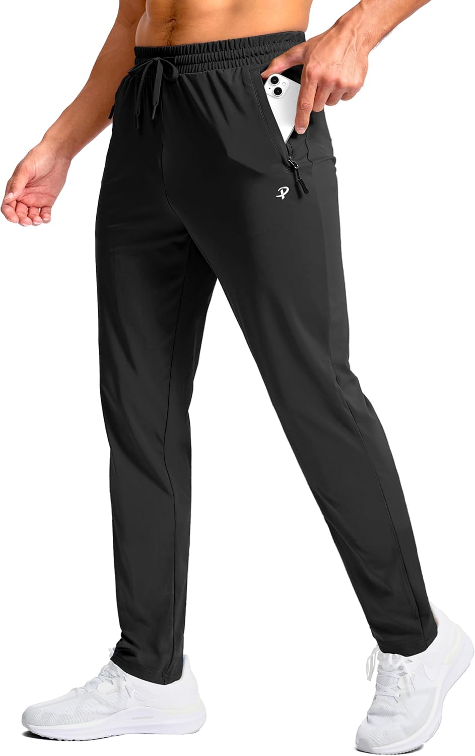 Pudolla 32″/34″/36″/38″ Inseam Men’s Tall Sweatpants with Zipper Pockets Lightweight Joggers for Athletic Workout Casual