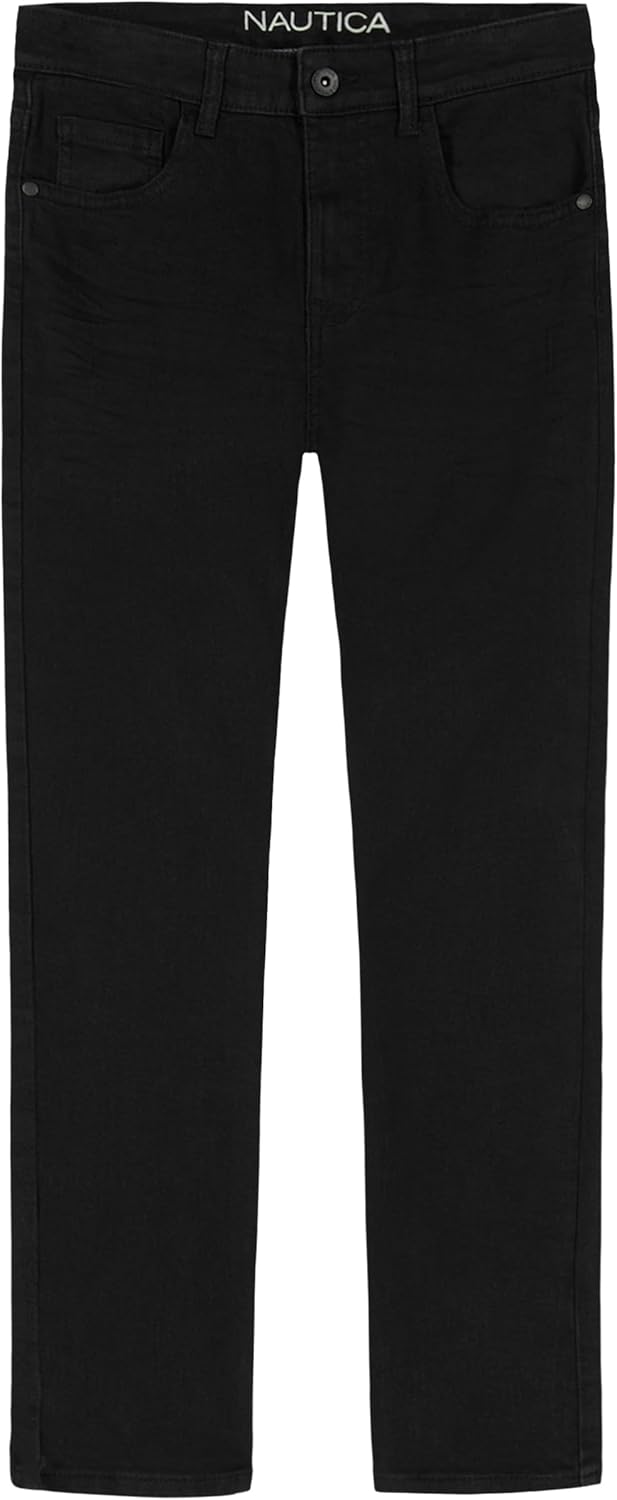 Nautica Boys Classic Fit Straight Leg Denim Jeans, 5-Pocket Style, Zipper Fly & Button Closure