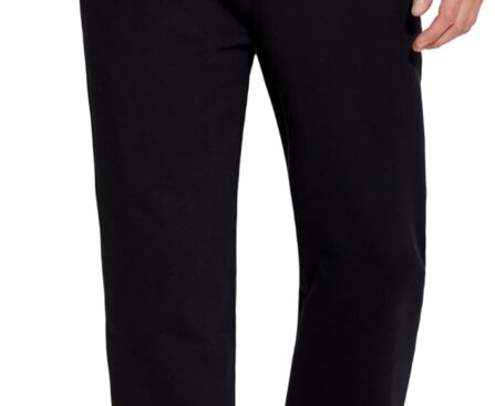 PINSPARK Men’s Fleece Joggers with Zipper Pockets Tapered Sweatpants Cotton Sweat Pants for Mens Heavyweight Lounge Pants