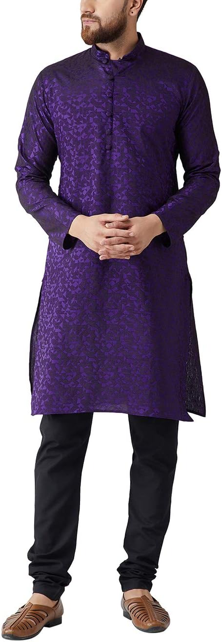 Sojanya (Since 1958 Men’S Jackquard Silk Only Long Kurta
