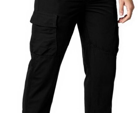 Mens Cargo Pants Drawstring Casual Hiking Pants Joggers Athletic Trousers Cotton Loose Straight Sweatpants for Men