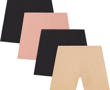 Hanes Girls Play Shorts, Cotton Stretch Play Shorts for Girls, Pull-on Shorts, Assorted Solids, Multipacks