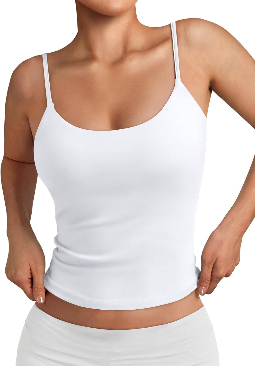 Trendy Queen Womens Spaghetti Strap Tank Tops Summer Double Lined Adjustable Camisole Going Out Y2k Teen Girl Basic Cute Top