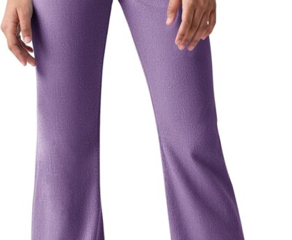 Haloumoning Girls Flare Jeans Kids Fashion Stretchy Denim Pants Bell Bottoms with Pockets