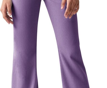 Haloumoning Girls Flare Jeans Kids Fashion Stretchy Denim Pants Bell Bottoms with Pockets