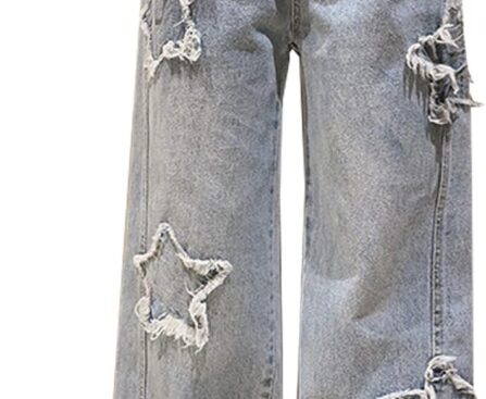 Girls Baggy Jeans Casual Wide Leg Denim Pants Jeans Kids Clothes Size 5-14 Years