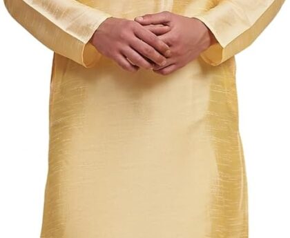 SKAVIJ Men’s Tunic Art Silk Kurta Pajama Set Wedding Party Dress