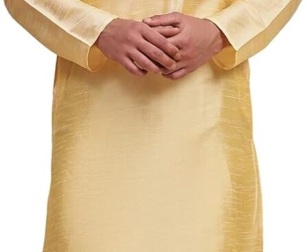 SKAVIJ Men’s Tunic Art Silk Kurta Pajama Set Wedding Party Dress