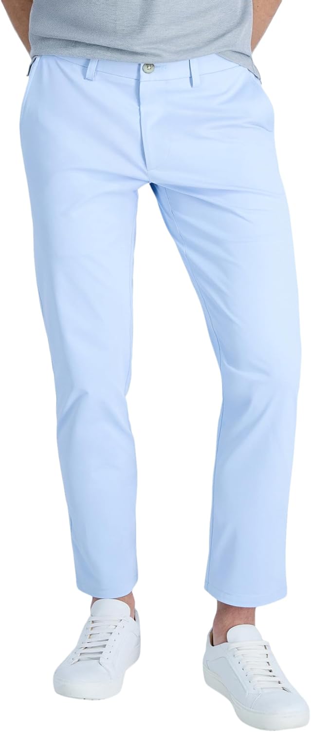 Haggar Mens Sport Travel Performance Straight Fit Flat Front Stretch Casual Pant