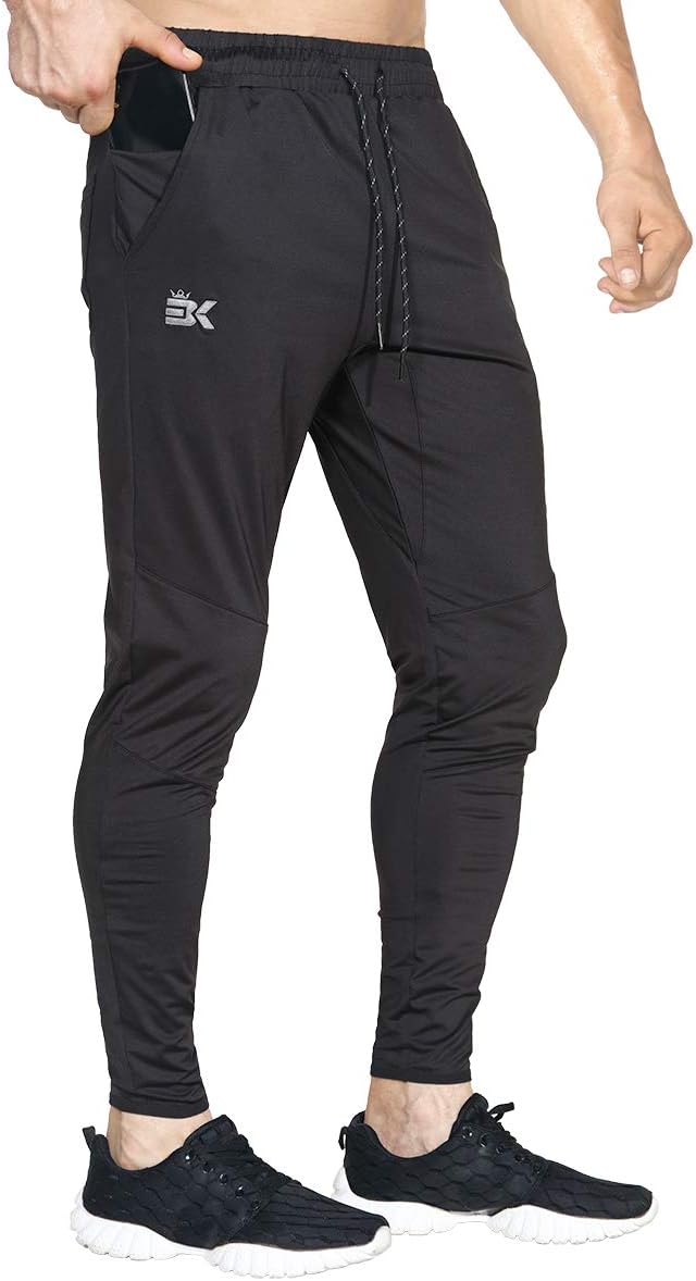 BROKIG Mens Lightweight Gym Jogger Pants,Men’s Workout Sweatpants with Zip Pocket