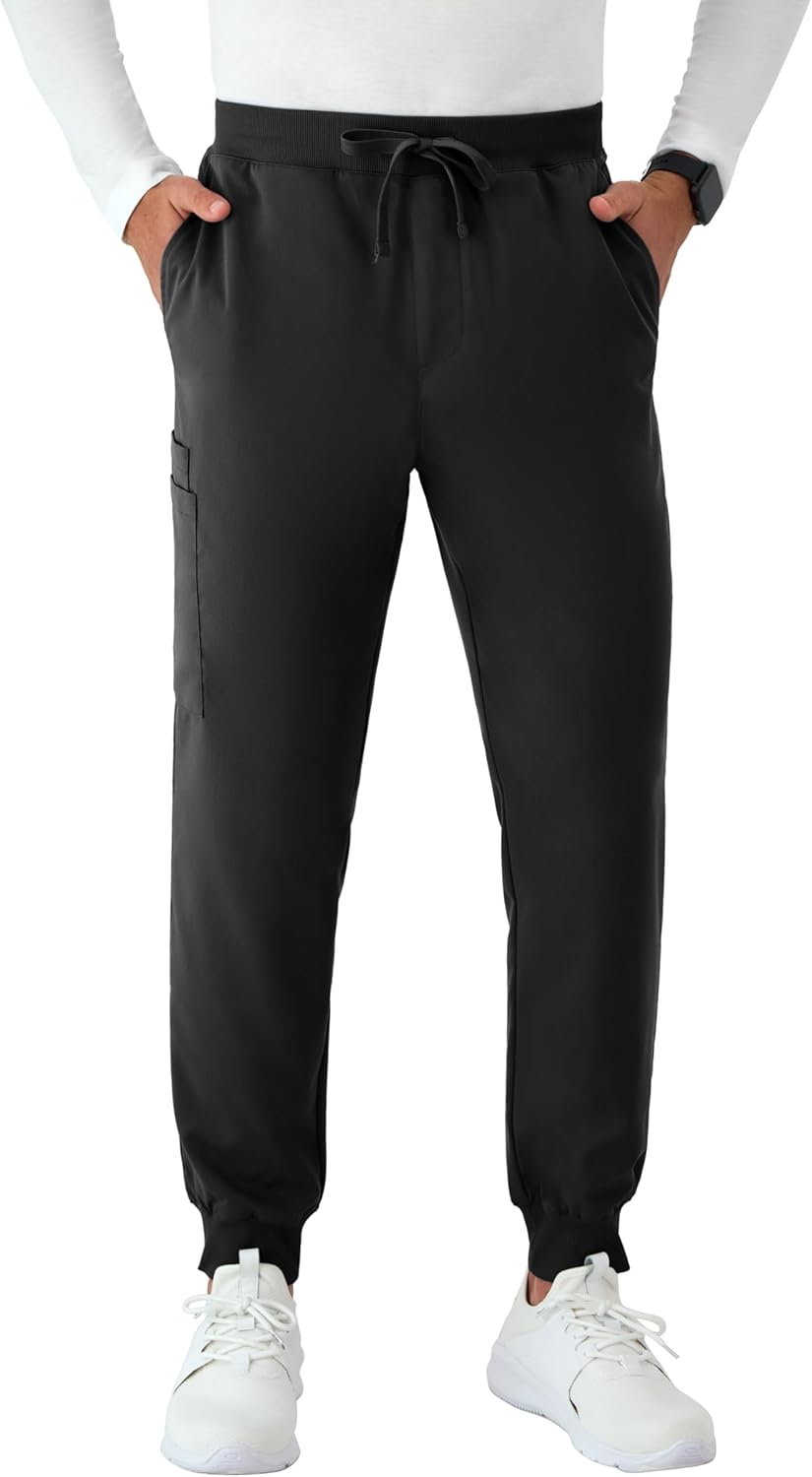 Hanes Mens Scrubs Healthcare Joggers, Scrub Joggers for Men, Moisture-Wicking & Odor Control, Multiple Pockets