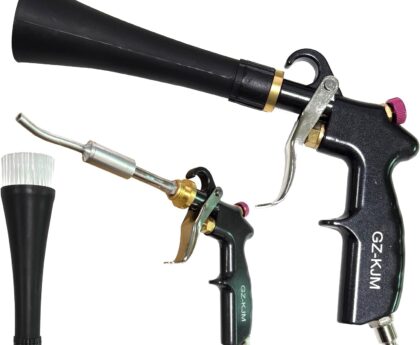 Air Blow Gun Car Interior Cleaning Gun High Pressure Car Detailing Cleaning Tool with Nozzle and Auto Detailing Dusting Brush for Quickly Blasts Dirt and Dust from Surface