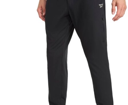 Reebok Mens Dunk Jogger, Standard Fit, 30” Inseam, Lightweight Stretch Poly-Blend Fabric