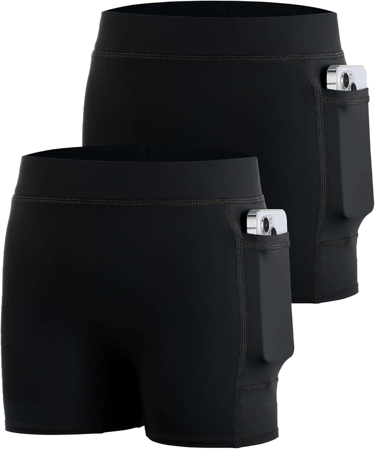 Roadbox Girls Volleyball Spandex Shorts, Youth Biker Shorts with Pockets Athletic Compression Short for Yoga Gymnastics Dance