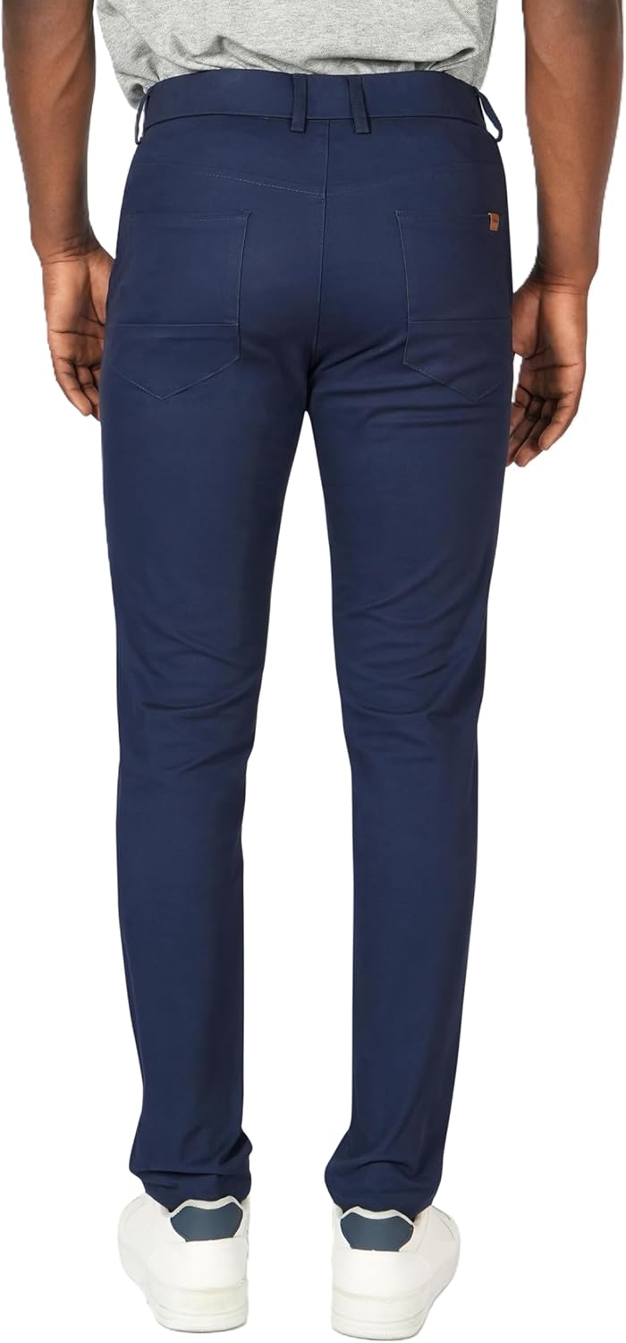 Plaid&Plain Men’s Skinny Stretchy Khaki Pants Colored Pants Slim Fit Slacks Tapered Trousers