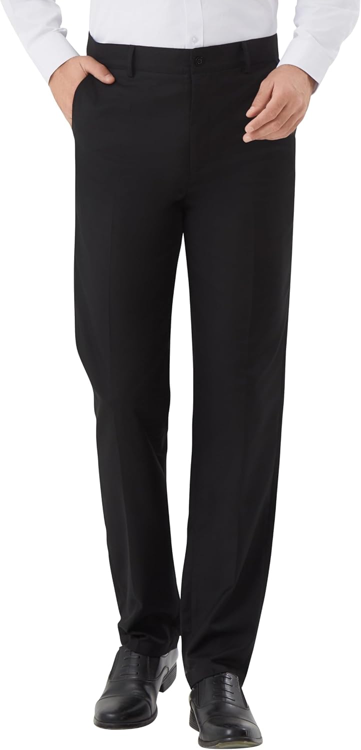 Men’s Classic Fit Flex Flat Front Dress Pants Formal Pants for Business & Office