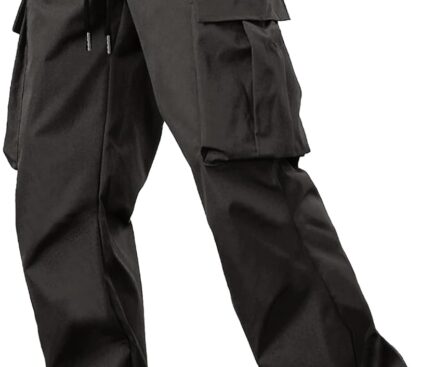 Comdecevis Men’s Casual Cargo Pants Workout Joggers Stretch Sweatpants Hiking Drawstring Tactical Pants with Multi Pockets