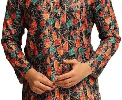 Sojanya (Since 1958 Men’S Cotton Linen Printed Long Kurta