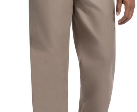 Men’s Dress Pants Classic Fit Wrinkle-Free Expandable Waist Slacks for Work, Business Casual Flat-Front Trousers