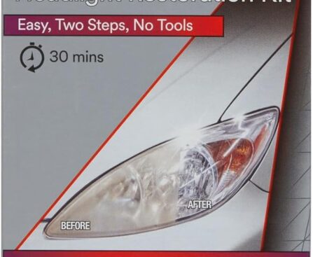 3M Auto Restore and Protect Headlight Restoration Kit, Use On Plastic Lenses, Headlights, Taillight, Fog Lights and More, Includes Sanding Discs, Headlight Clear Coat Wipes, Foam Pad and Glove (39194)