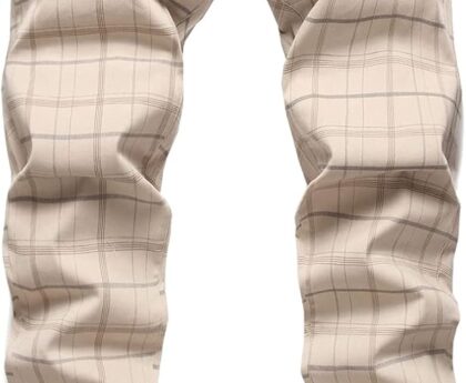 Keevoom Mens Stretch Skinny Flat-Front Fashion Style Comfy Solid Casual Slim Fit Business Dress Chinos Pants