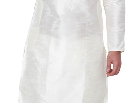 Maple Clothing Men’s Art Silk Indian Kurta Set Wedding Wear Clothing