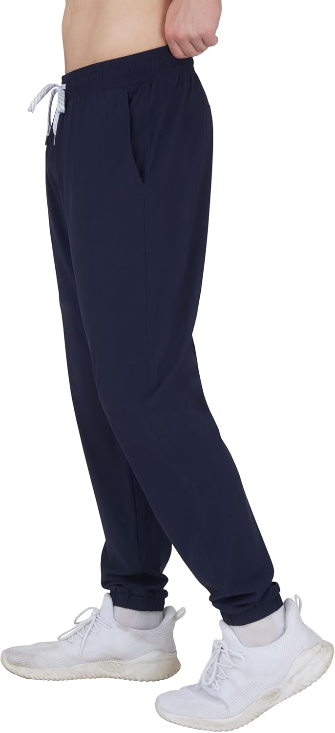 90 Degree By Reflex Mens Lightweight Jogger Full Length Side Pocket Slim Fit Pant with Drawstring