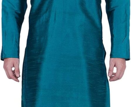 Maple Clothing Kurta Pajama Set Men’s Indian Ethnic Wedding Party Dress Art Silk