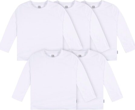 Gerber Unisex-Baby Toddler 5-Pack Solid Long Sleeve T-Shirts Jersey 160 GSM
