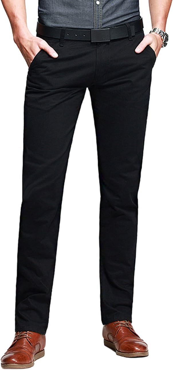 Match Mens Slim Tapered Flat Front Casual Pants