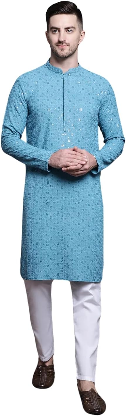 Pro-Ethic Style Developer Mens Indian Traditional Cotton Kurta Sets, Men Kurta Set Indian Wedding Dress (A-117)