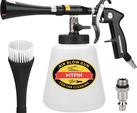 MYPIN Car Cleaning Gun Kit, 6-9.2Bar, High Pressure Air Blow Gun with 2 Set Nozzle, Interior Car Cleaning for Vehicle Upholstery Carpet Seat