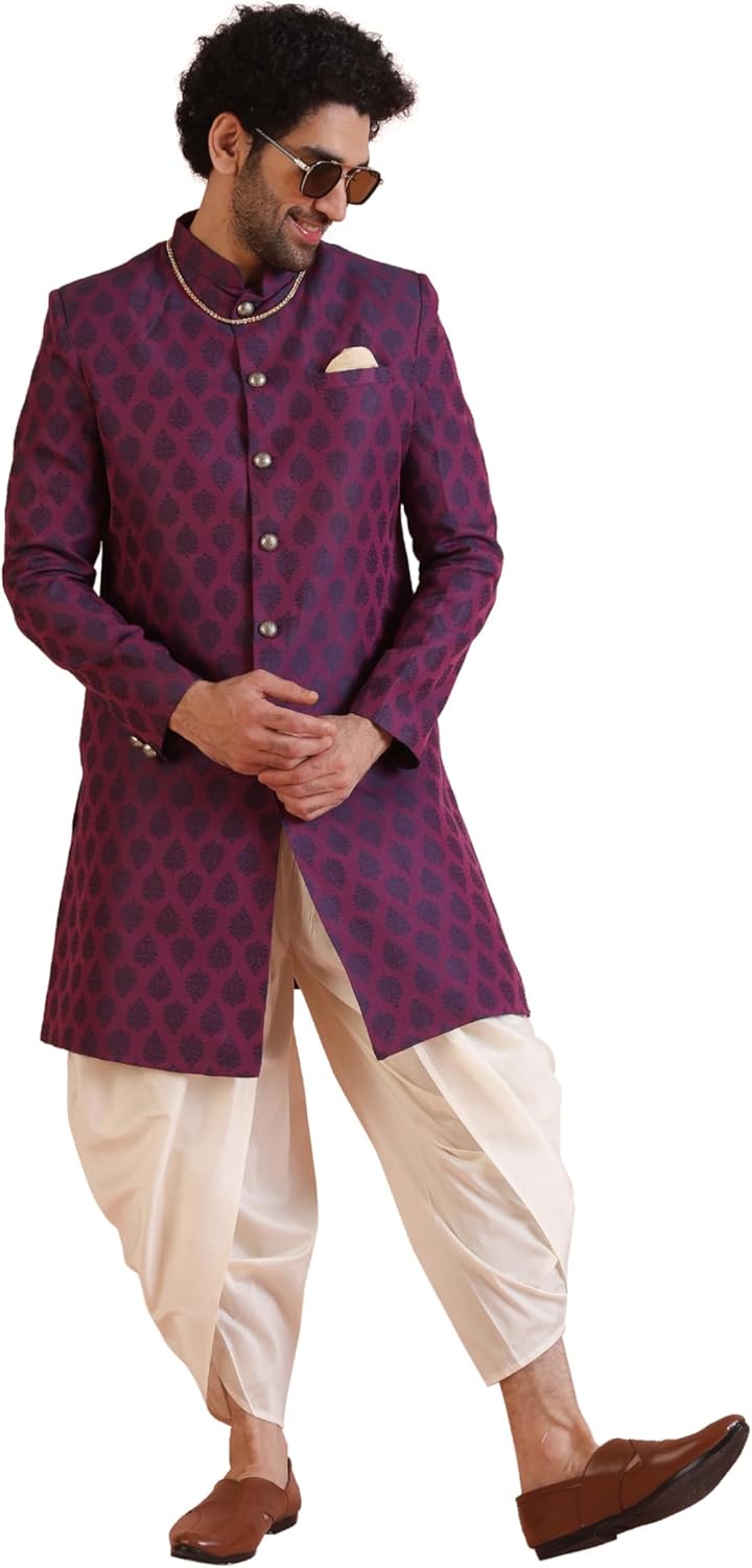 KISAH Men’s Sherwani Set – Traditional Indian Ethnic Wear for Men – Ideal for Weddings, Festivals & Celebrations