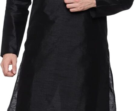 Men Art Silk Kurta Pyjama Set Party Fashion Regular Ethinic Wear Indian Dress