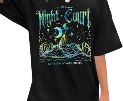 Acotar Velaris Shirt Women Oversized Bat Boys T-Shirt City of Starlight Graphic Tee Bat Bookish Book Lover Tops