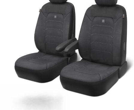 Neoprene Advantage Waterproof Seat Covers – Truck, Van & SUV Seat Covers for Cars – Front Seat Cover Set with Airbag Compatibility, Universal Fit for Car Seats, Black (Armrest Covers Not Included)