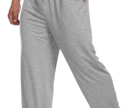 Deyeek Men’s Lightweight Sweatpants Open Bottom Sweat Pants for Men Straight Leg Gym Sweatpants Lounge Pants with Pockets