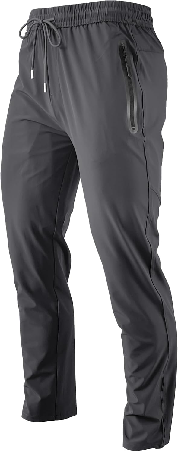 Men’s Athletic Hiking Pants Lightweight Quick Dry Travel Fishing Joggers Running Workout Active Track Pants