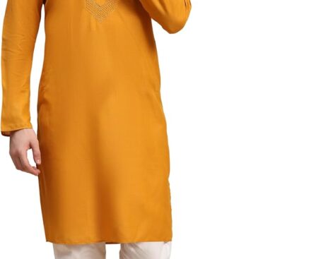 SKAVIJ Men’s Cotton Kurta Pajama Set |Comfortable Kurta Pajama | Perfect Outfit for Diwali, Wedding & Festival Celebrations