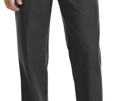 Men’s Tall Classic Fit Expandable-Waist Flex Flat Front Dress Pants Formal Pants for Business & Office