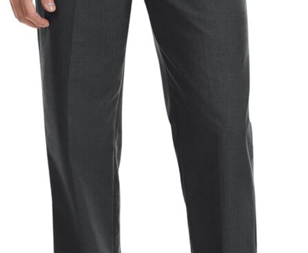 Men’s Tall Classic Fit Expandable-Waist Flex Flat Front Dress Pants Formal Pants for Business & Office