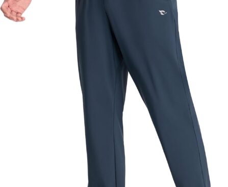 baleaf Men’s Athletic Pants with Zipper Pockets Lightweight Quick Dry Tapered Sweatpants for Track Workout Running Jogging
