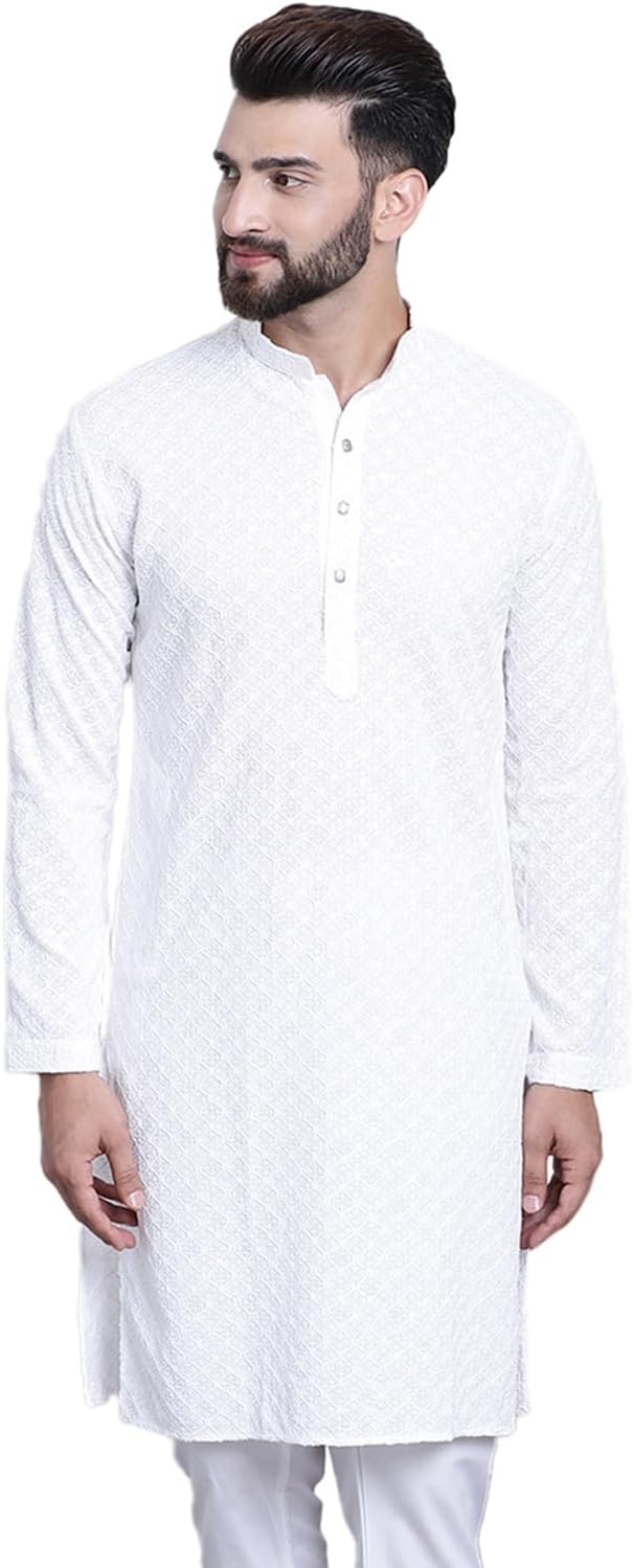 Sojanya (Since 1958 Men’S Pure Cotton Sequence Only Long Kurta