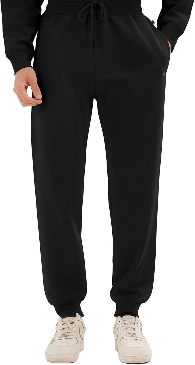 Men’s Regular Fit Sweatpants – Soft Brushed Fleece Joggers with Elastic Waist & Drawstring