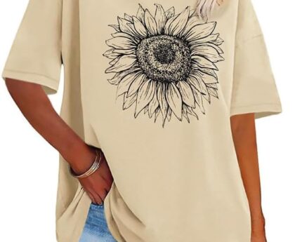 Womens Oversized Tshirt Graphic Tees Crew Neck Summer Short Sleeve Loose Fit Tops