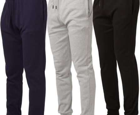 Ultra Performance 3 Pack Mens Lightweight Joggers for Men Casual Lounge Jogger Sweatpants with Pockets (SM – 4X)