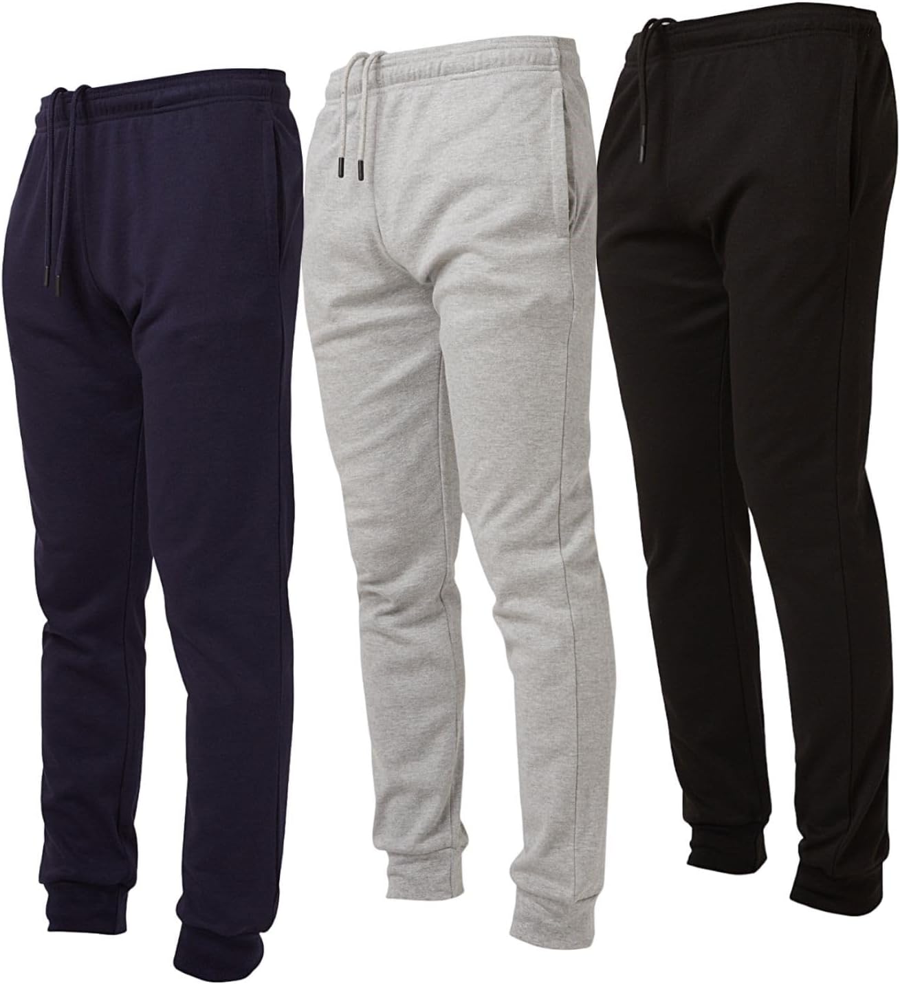 Ultra Performance 3 Pack Mens Lightweight Joggers for Men Casual Lounge Jogger Sweatpants with Pockets (SM – 4X)