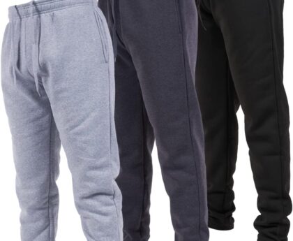 Ultra Performance 3 Pack Mens Open Bottom Sweatpants with Pockets, Casual Sweatpants for Men