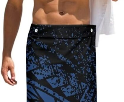 Men’s Polynesian Pareo Hawaiian Wrap Skirt Tropical Beachwear Cover-Up Pacific Island Ethnic Print
