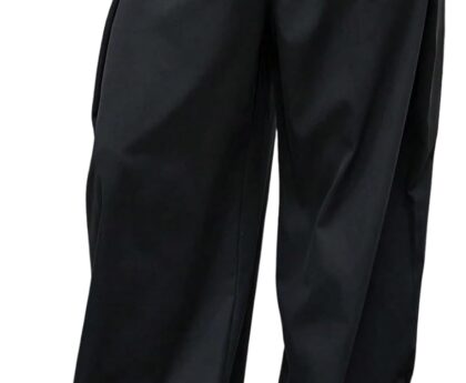Verdusa Men’s Wide Leg Dress Pants Business Casual Baggy Long Trousers with Pockets